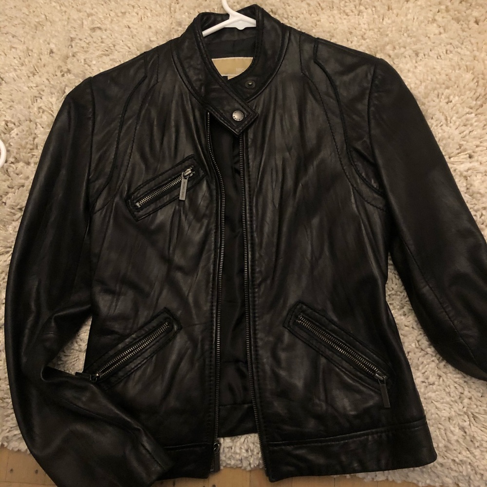 MICHAEL KORS MOTO LEATHER JACKET XS!